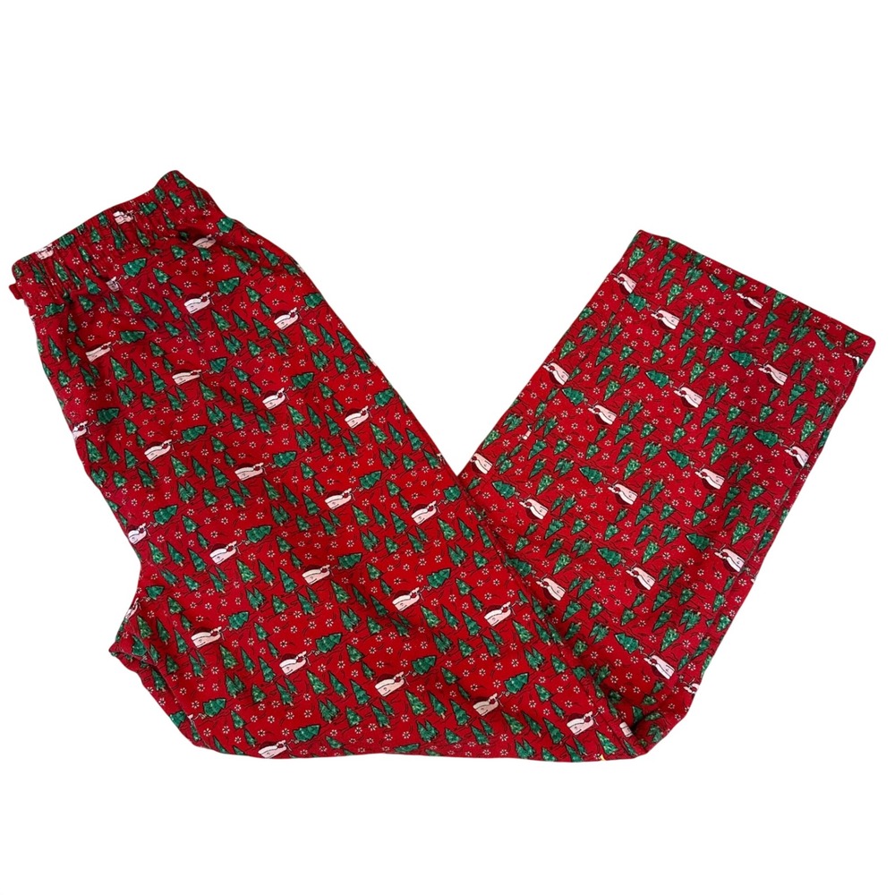 Vineyard Vines Kids‎ Pajama Pants Christmas Trees Whales Red XL 18 Polyester